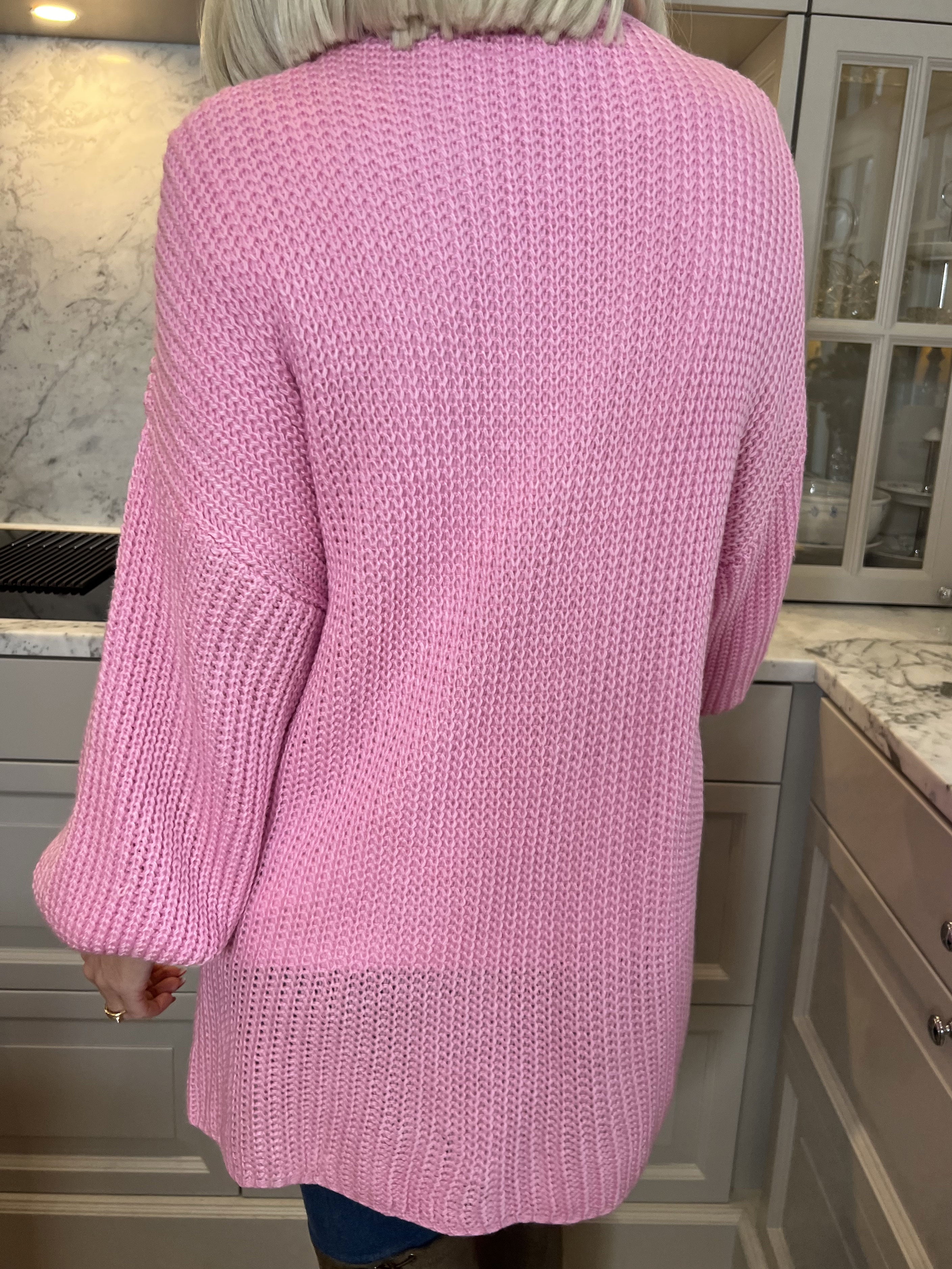 Sally Short - Sød strik cardigan med ballonærmer